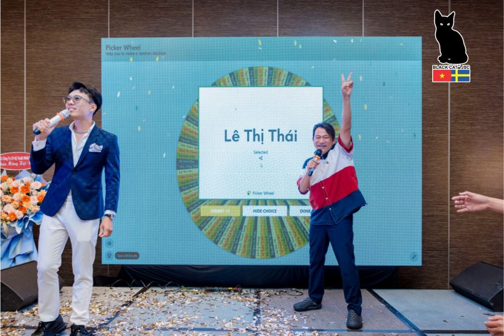 The Lucky Spin game at Black Cat JSC’s Gala Dinner featured a variety of exciting prizes.