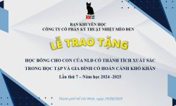 Lễ trao tặng học bổng Khuyến học cho con của Người lao động công ty cổ phần kỹ thuật nhiệt mèo đen