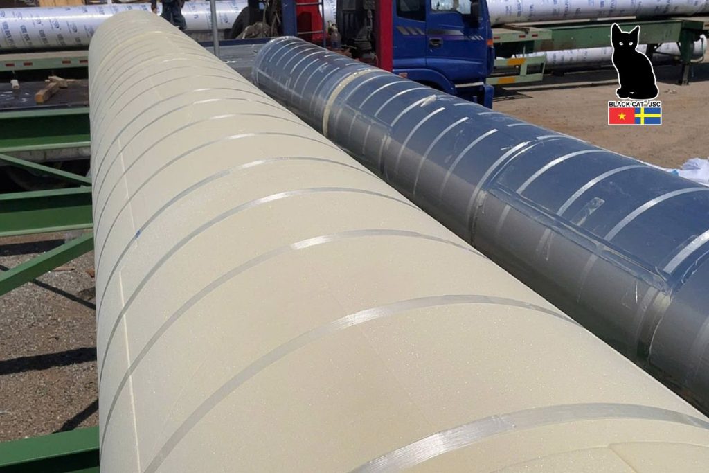 Images of the first meters of insulation installed by Black Cat JSC at the LSPE project site.