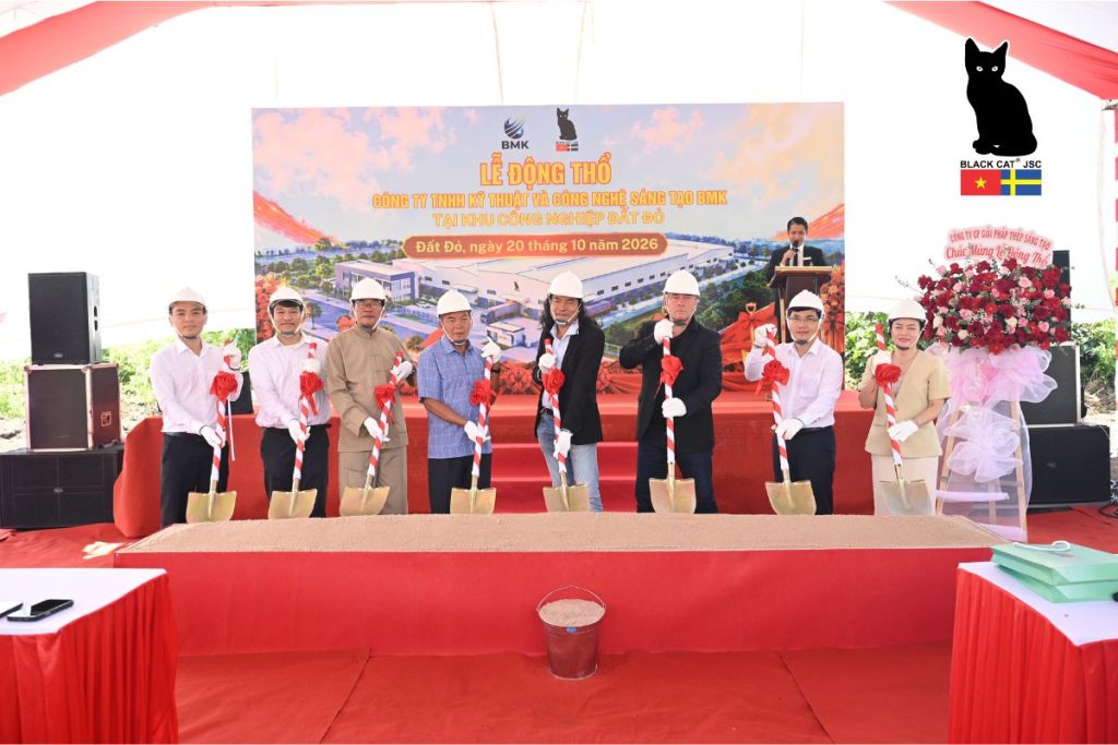 The ceremonial turning of the soil marks the official start of construction of BMK’s new factory at Dat Do I Industrial Park.